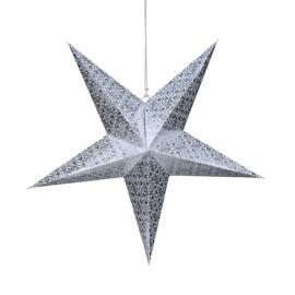 LATERNA MAGICA Papírová hvězda 60 cm - stříbrná/bílá