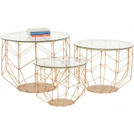 Konferenční stolek Wire Grid Brass (3/Set)