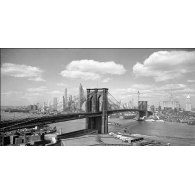 Posters Reprodukce Gendreau - Brooklyn Bridge & City Skyline 1938 , (100 x 50 cm)