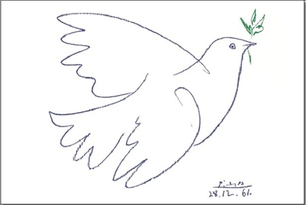 Posters Obraz, Reprodukce - Colombe bleu, Pablo Picasso, (80 x 60 cm)