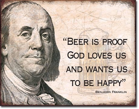 Posters Plechová cedule Ben Franklin - Beer, (12,5 x 16 cm)