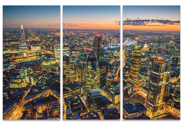 Posters Obraz na plátně Jason Hawkes - London at Night, (100 x 150 cm)