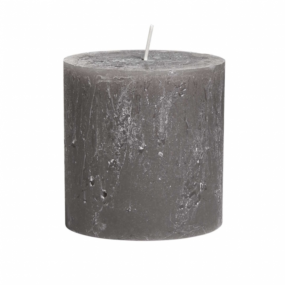 RUSTIC Svíčka 10 cm - tm. šedá