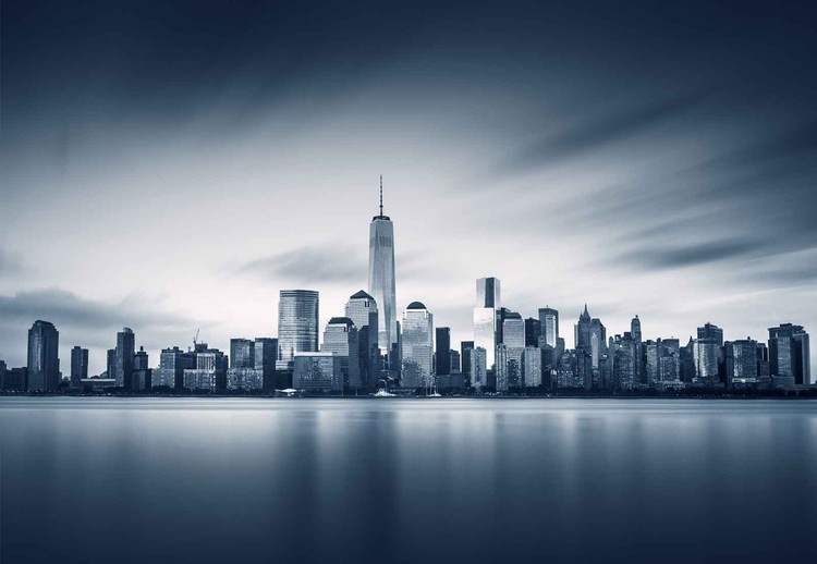 Posters Skleněný Obraz Blue Manhattan