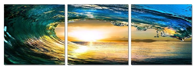 Posters Obraz na zeď - Valící se vlna v slunci, (210 x 70 cm)
