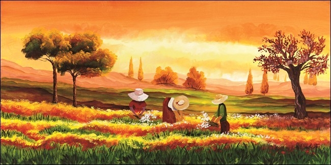 Posters Reprodukce Maria Teresa Gianola - Sbírání květin , (50 x 25 cm)