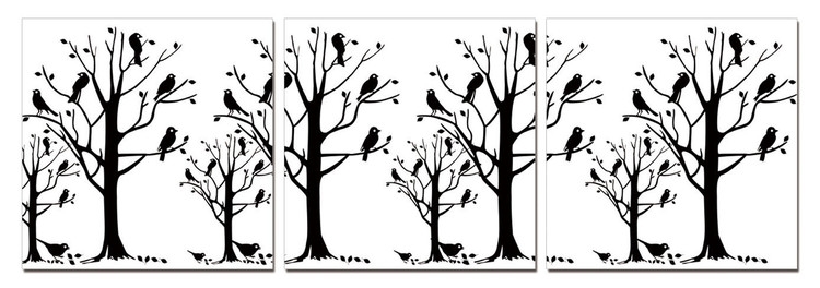 Posters Obraz na zeď - Moderní design – černé stromy, (150 x 50 cm)