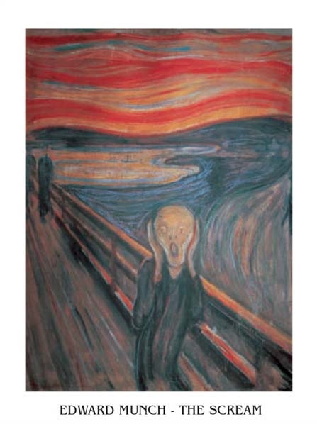 Posters Obraz, Reprodukce - Výkřik, 1893 - The Scream, Edvard Munch, (24 x 30 cm)