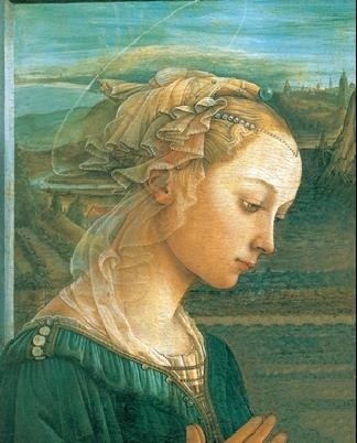 Posters Obraz, Reprodukce - Panna s dítětem a dvěma anděly (část), Lippi, (35 x 50 cm)
