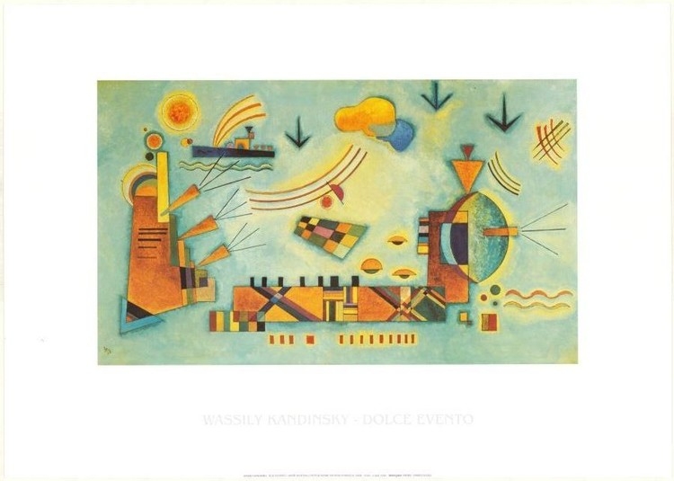 Posters Reprodukce Kandinsky - Mírný postup , (70 x 50 cm)