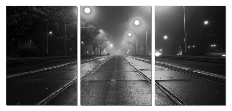 Posters Obraz na zeď - Noční ulice, (150 x 70 cm)