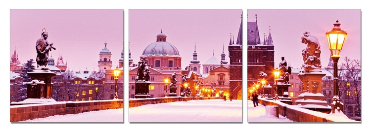 Posters Obraz na zeď - Zasněžené město, (180 x 60 cm)