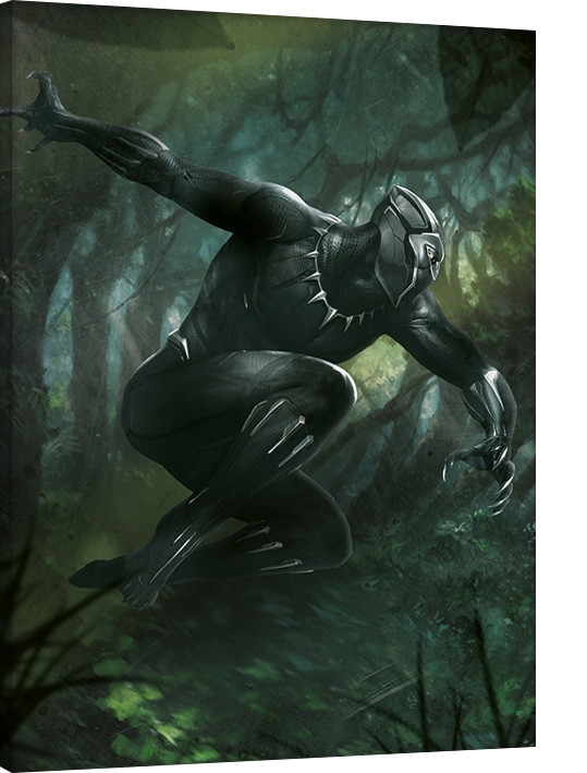 Posters Obraz na plátně Black Panther - Forest Chase, (60 x 80 cm)