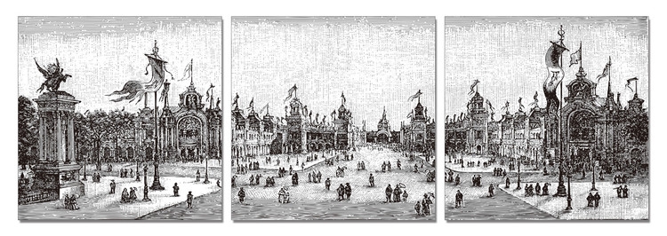 Posters Obraz na zeď - Šedé náměstí, (150 x 50 cm)
