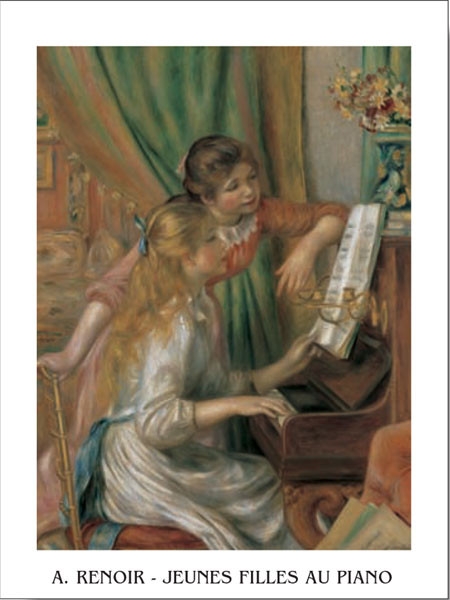 Posters Obraz, Reprodukce - Dívky u piána, 1892, Pierre-Auguste Renoir, (60 x 80 cm)