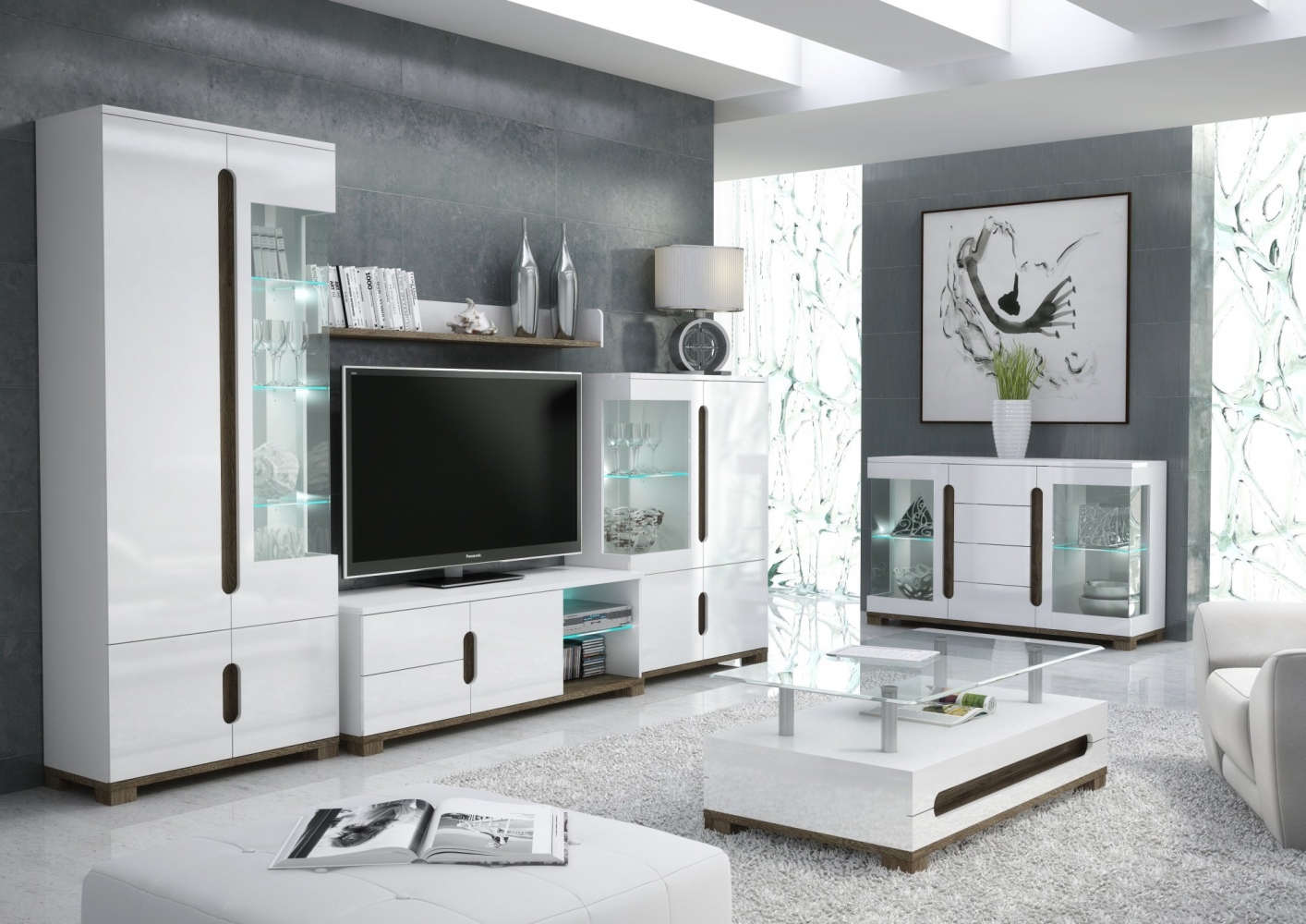 Lotus moderní obývací stěna