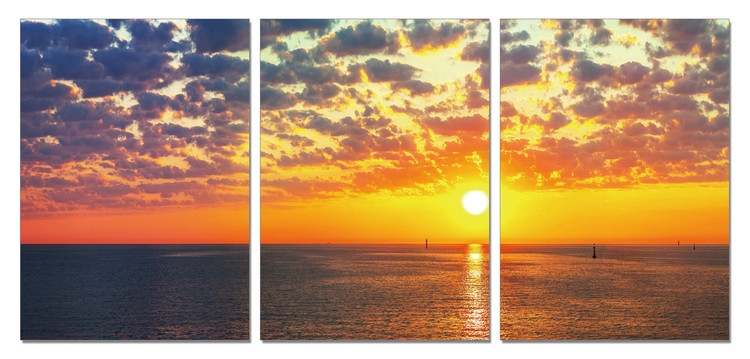 Posters Obraz na zeď - Západ slunce nad mořem, (105 x 50 cm)