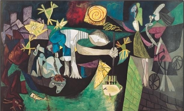 Posters Reprodukce Picasso Pablo - Noční rybolov v Antibes, 1939 , (80 x 60 cm)
