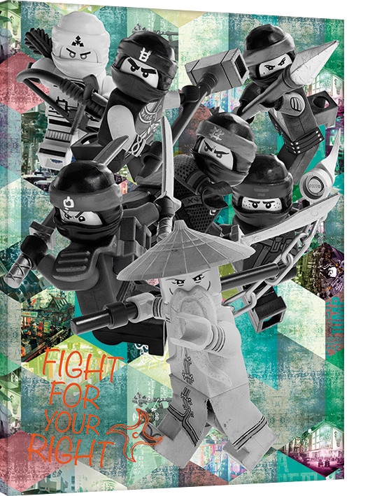 Posters Obraz na plátně LEGO® Ninjago Movie - Fight Doodle, (60 x 80 cm)