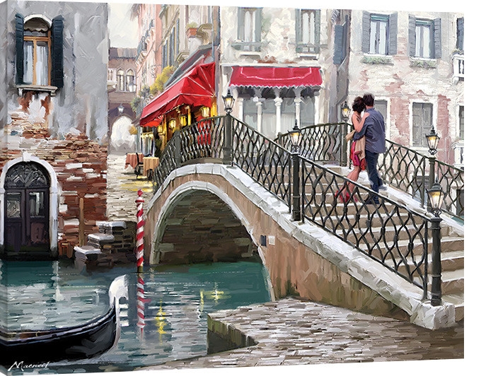 Posters Obraz na plátně Richard Macneil - Venice Bridge, (80 x 60 cm)