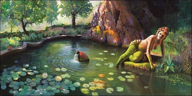 Posters Obraz, Reprodukce - Fontana di Venere, A. Galasso, (100 x 50 cm)