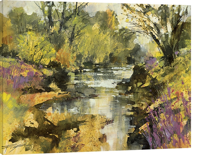 Posters Obraz na plátně Chris Forsey - Riverside in April, (80 x 60 cm)