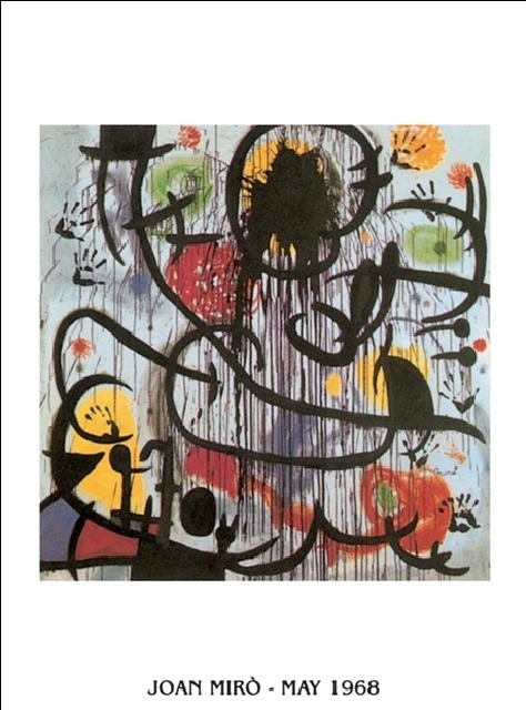 Posters Reprodukce Joan Miró - Květen 1968 , (50 x 70 cm)