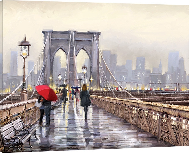 Posters Obraz na plátně Richard Macneil - Brooklyn Bridge, (80 x 60 cm)