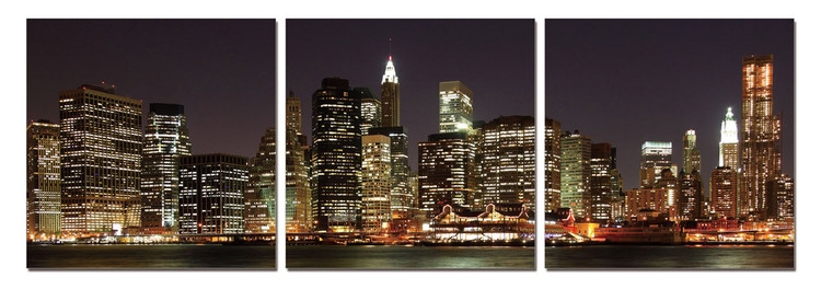Posters Obraz na zeď - New York - Manhattan v noci, (180 x 60 cm)
