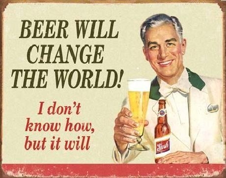 Posters Plechová cedule EPHEMERA - PIVO - Change World, (40 x 31,5 cm)
