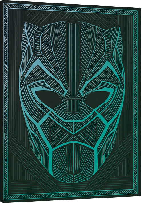 Posters Obraz na plátně Black Panther - Tribal Mask, (60 x 80 cm)