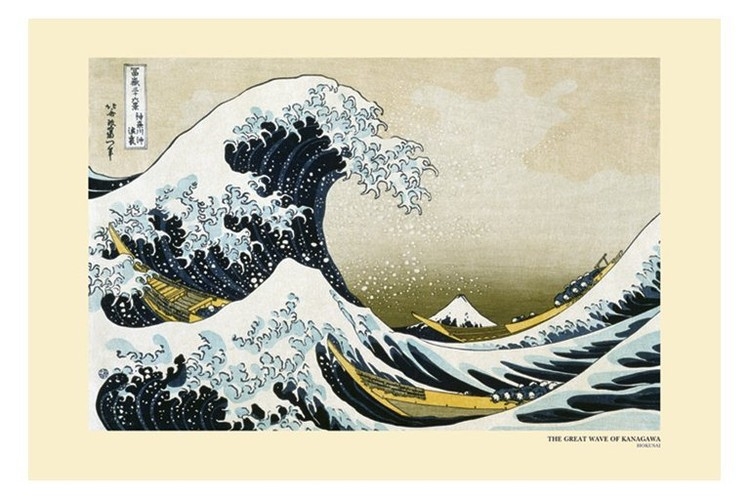 Posters Plakát, Obraz - Katsushika Hokusai- velká vlna u pobřeží kanagawy, (91,5 x 61 cm)