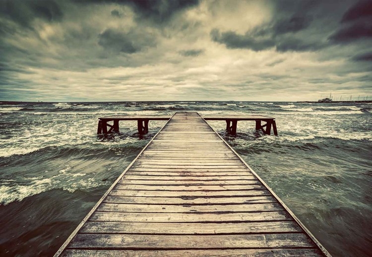 Posters Skleněný Obraz Stormy Pier