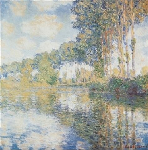Posters Obraz, Reprodukce - Topoly na břehu řeky Epte, Claude Monet, (95 x 95 cm)