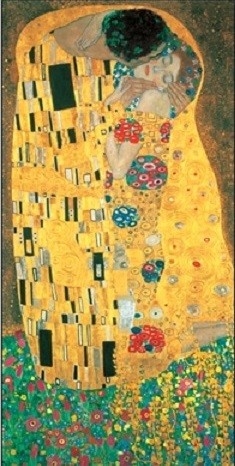 Posters Reprodukce Gustav Klimt - Polibek (část) , (70 x 70 cm)