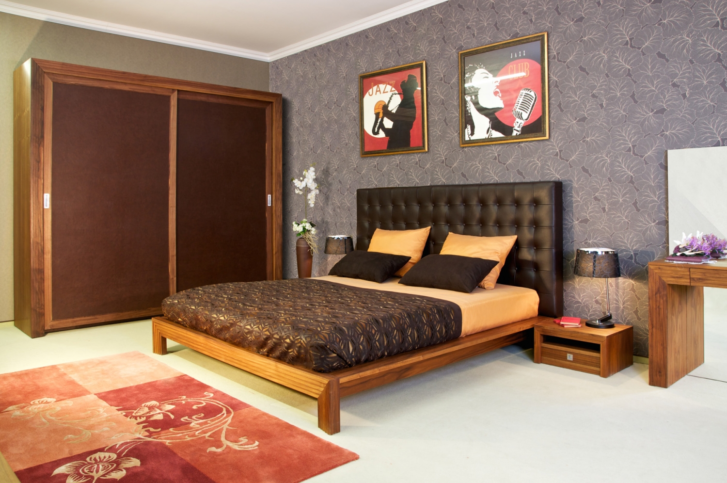 Brown ložnice manželská postel