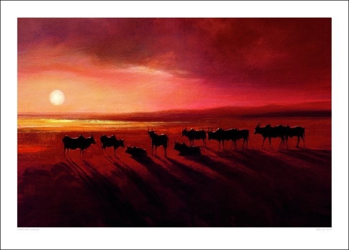 Posters Obraz, Reprodukce - Jonathan Sanders - Zebu At Dusk, (70 x 50 cm)