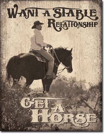 Posters Plechová cedule Stable Relationship, (30 x 42 cm)