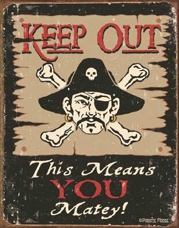 Posters Plechová cedule MOORE - Keep Out Matey, (31,5 x 40 cm)