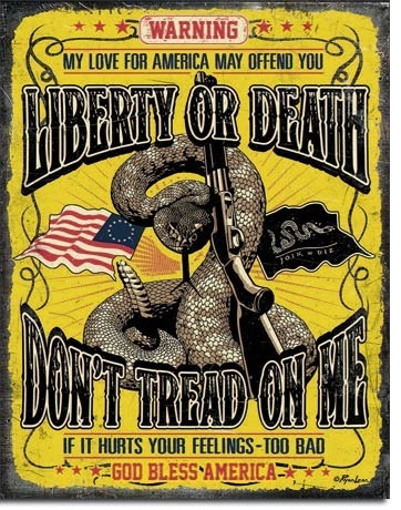 Posters Plechová cedule Don't Tread On Me - Warning, (12,5 x 16 cm)