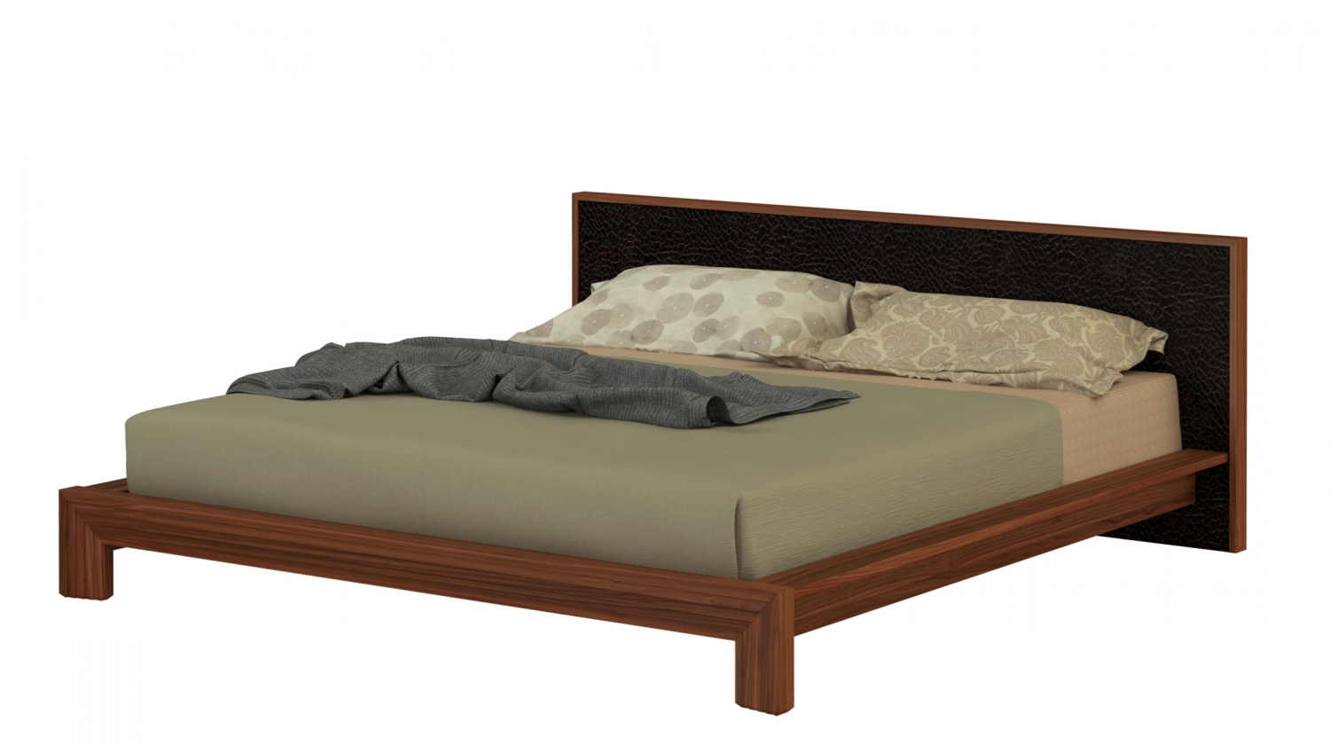 Brown dvoulůžková postel
