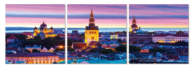 Posters Obraz na zeď - Město v západu slunce, (180 x 60 cm)