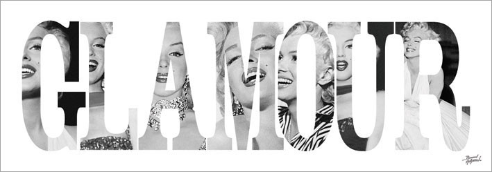 Posters Obraz, Reprodukce - Marilyn Monroe - Glamour - Text, (33 x 95 cm)