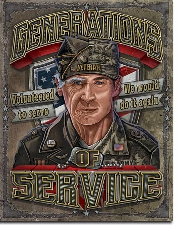 Posters Plechová cedule Generations of Service, (30 x 42 cm)