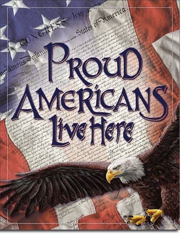 Posters Plechová cedule Proud Americans, (30 x 42 cm)