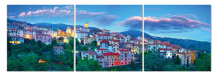 Posters Obraz na zeď - Modrá obloha nad městem, (120 x 40 cm)