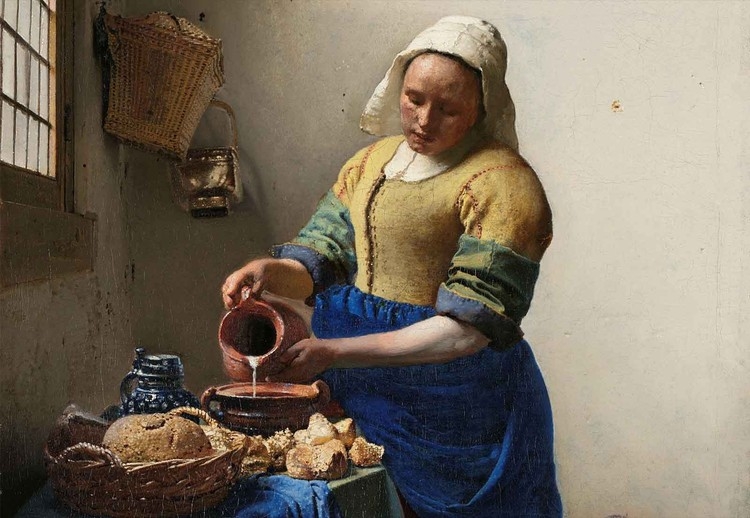 Posters Skleněný Obraz The Milkmaid, Vermeer