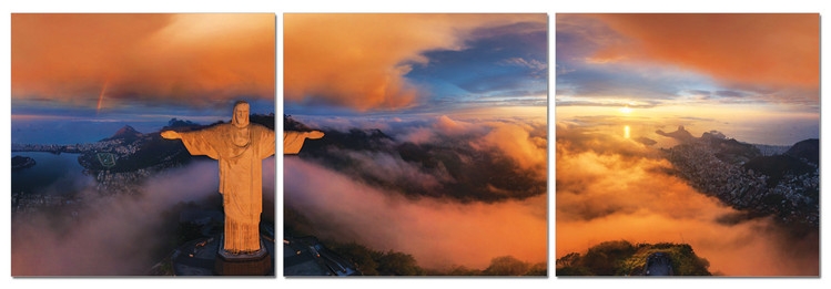 Posters Obraz na zeď - Mraky nad Rio de Janeiro, (240 x 80 cm)