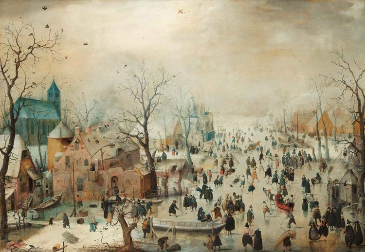 Posters Skleněný Obraz Winter Landscape With Skaters, Hendrick Avercamp