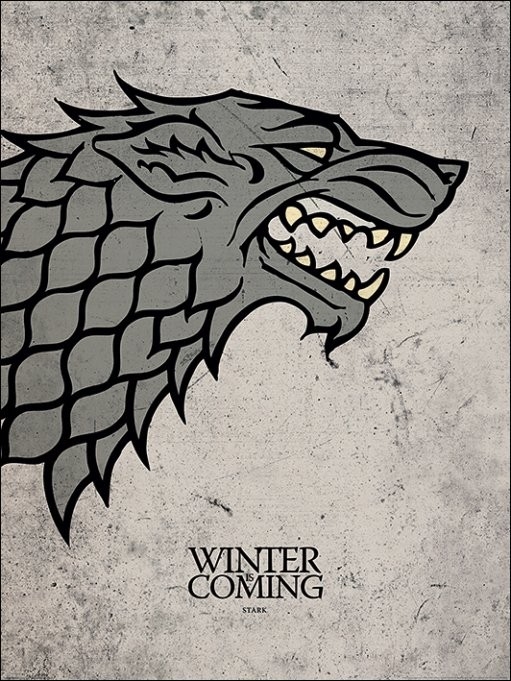 Posters Obraz, Reprodukce - Hra o Trůny - Game of Thrones - Stark, (60 x 80 cm)